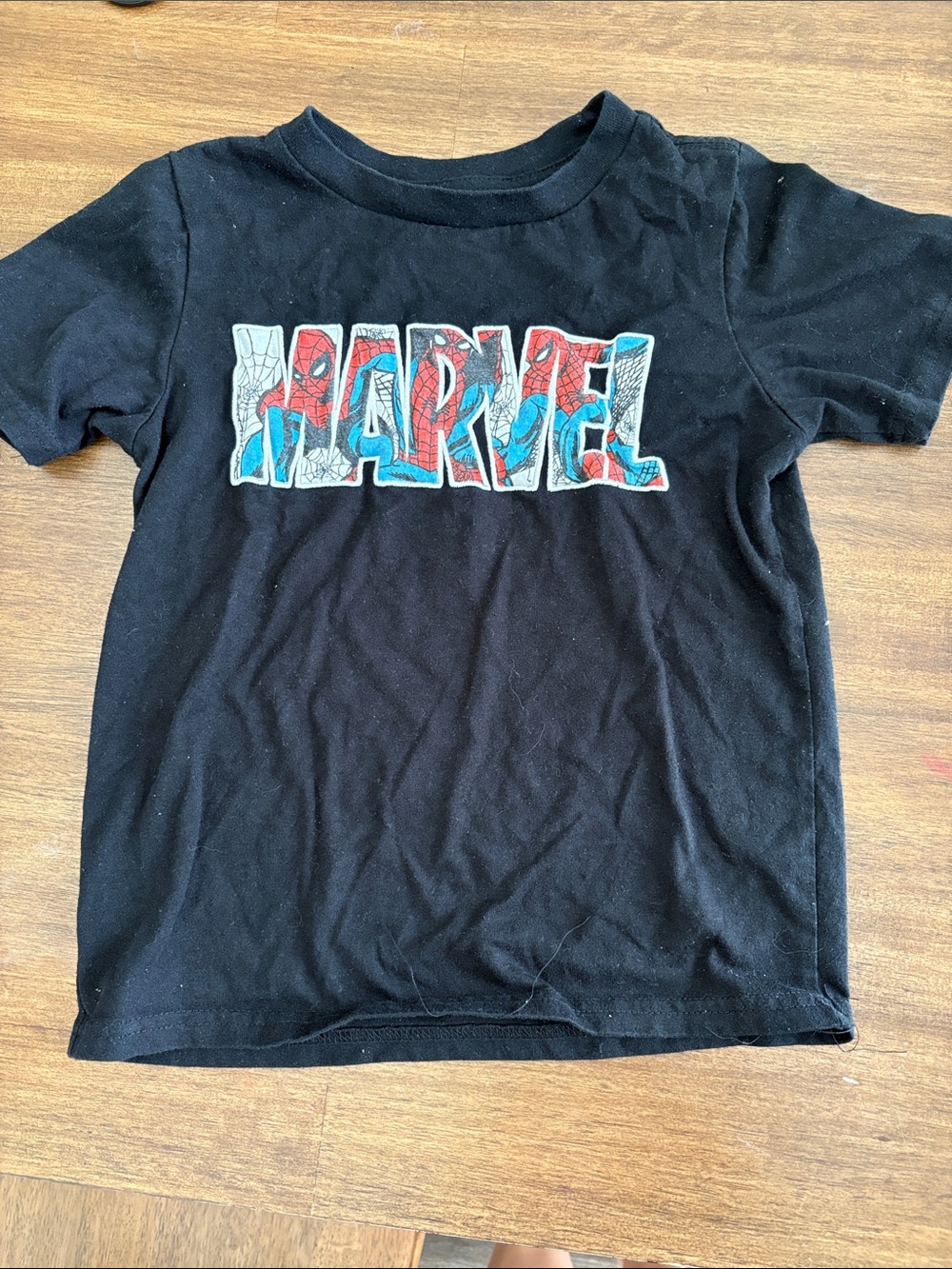 Marvel Black Short Sleeve Tee with Spider-Man Graphic